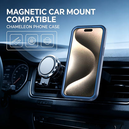 For iPhone 15 Pro Silicone Magnetic Anti-drop Protective Phone Case with 360 Rotating Holder(Blue)