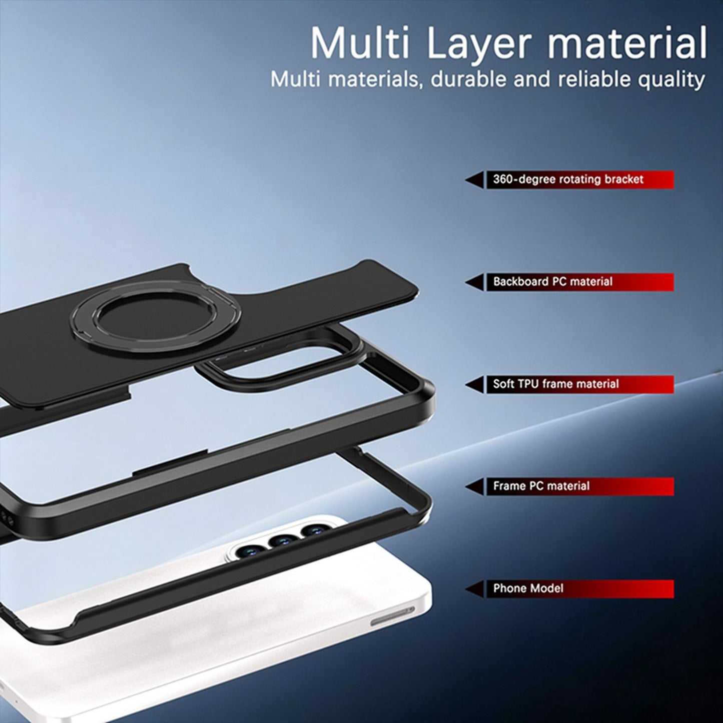 For Galaxy A27 5G Silicone Magnetic Anti-drop Protective Phone Case with 360 Rotating Holder(Black)