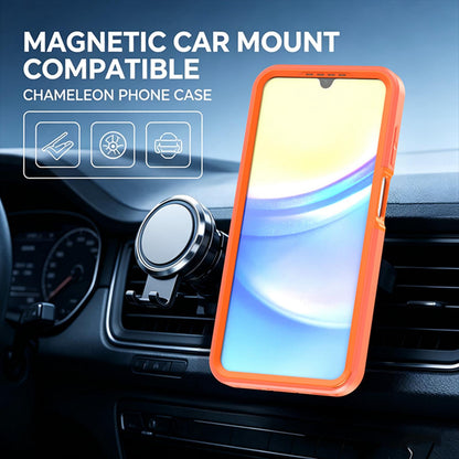 For Galaxy A17 / A16 / A26 5G Silicone Magnetic Anti-drop Protective Phone Case with 360 Rotating Holder(Orange)