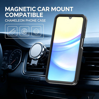 For Galaxy A17 / A16 / A26 5G Silicone Magnetic Anti-drop Protective Phone Case with 360 Rotating Holder(Black)