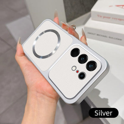 For Tecno Camon 50 Ultra 5G Lambskin Series Magnetic Skin Feel Phone Case(Silver)