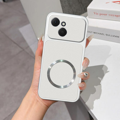 For Tecno Spark 40C Lambskin Series Magnetic Skin Feel Phone Case(Silver)