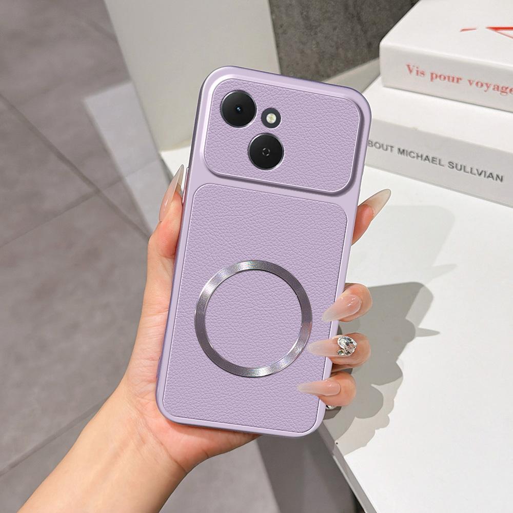 For Tecno Spark 40C Lambskin Series Magnetic Skin Feel Phone Case(Purple)