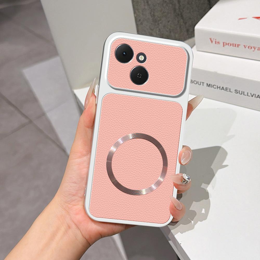 For Tecno Spark 40C Lambskin Series Magnetic Skin Feel Phone Case(Pink)