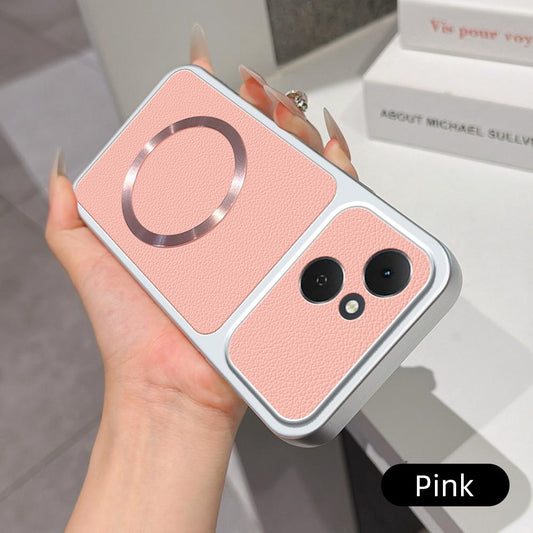 For Tecno Spark 40C Lambskin Series Magnetic Skin Feel Phone Case(Pink)