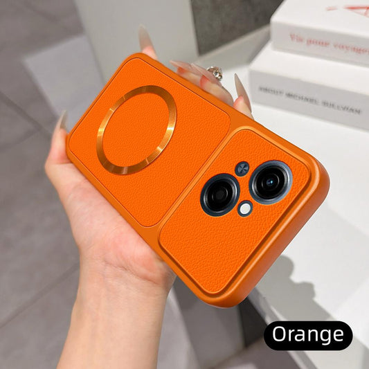 For Tecno Spark Go 1 Lambskin Series Magnetic Skin Feel Phone Case(Orange)
