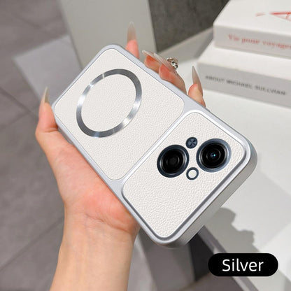 For Tecno Spark Go 1 Lambskin Series Magnetic Skin Feel Phone Case(Silver)