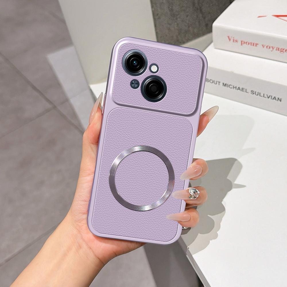 For Tecno Spark Go 1 Lambskin Series Magnetic Skin Feel Phone Case(Purple)