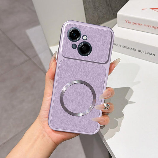 For Tecno Spark Go 1 Lambskin Series Magnetic Skin Feel Phone Case(Purple)