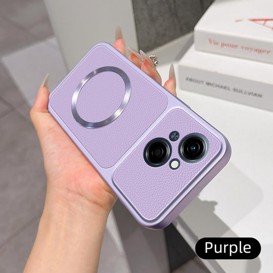 For Tecno Spark Go 1 Lambskin Series Magnetic Skin Feel Phone Case(Purple)
