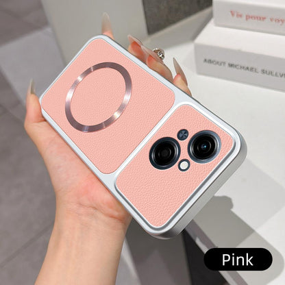 For Tecno Spark Go 1 Lambskin Series Magnetic Skin Feel Phone Case(Pink)