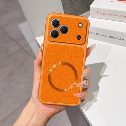 For Tecno Spark 50 4G Lambskin Series Magnetic Skin Feel Phone Case(Orange)