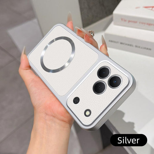 For Tecno Spark 50 4G Lambskin Series Magnetic Skin Feel Phone Case(Silver)
