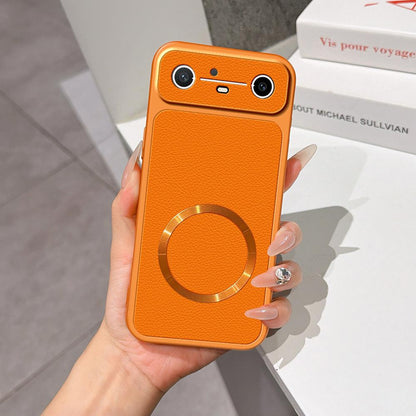 For Tecno Spark Slim Lambskin Series Magnetic Skin Feel Phone Case(Orange)
