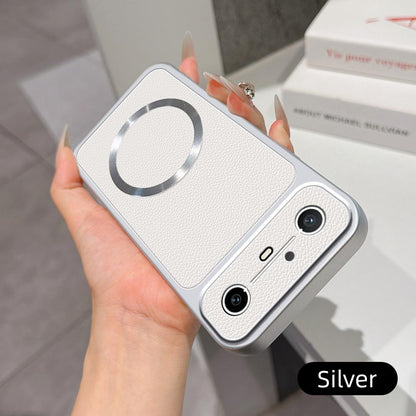 For Tecno Spark Slim Lambskin Series Magnetic Skin Feel Phone Case(Silver)