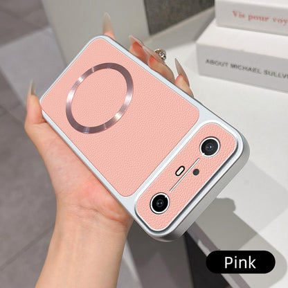 For Tecno Spark Slim Lambskin Series Magnetic Skin Feel Phone Case(Pink)