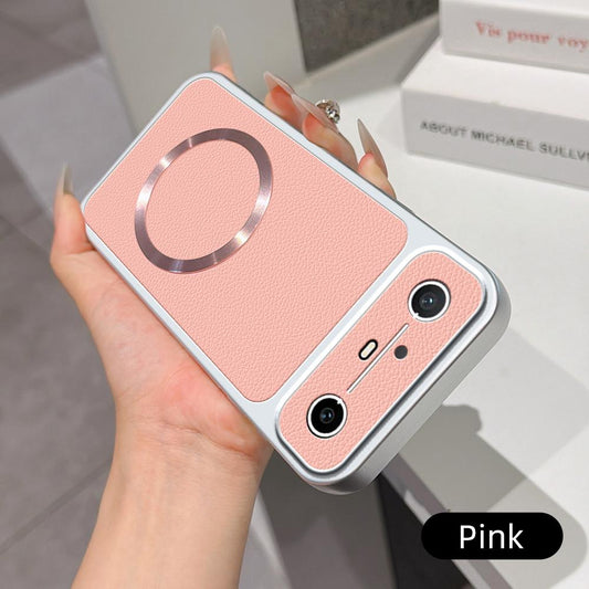 For Tecno Spark Slim Lambskin Series Magnetic Skin Feel Phone Case(Pink)