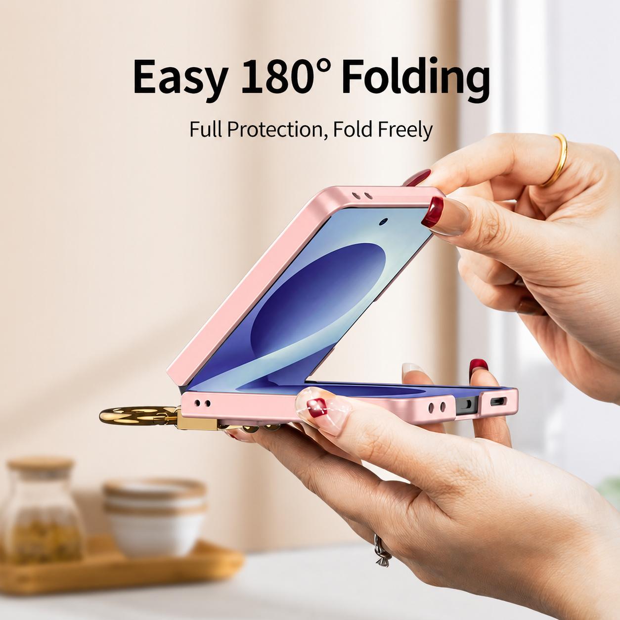 For Galaxy Z Flip8 5G GKK Ultra-thin Z Ring Holder PC Phone Case(Black)