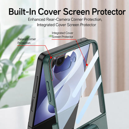 For Galaxy Z Flip8 5G GKK Ultra-thin Z Ring Holder PC Phone Case(Titanium Gray)