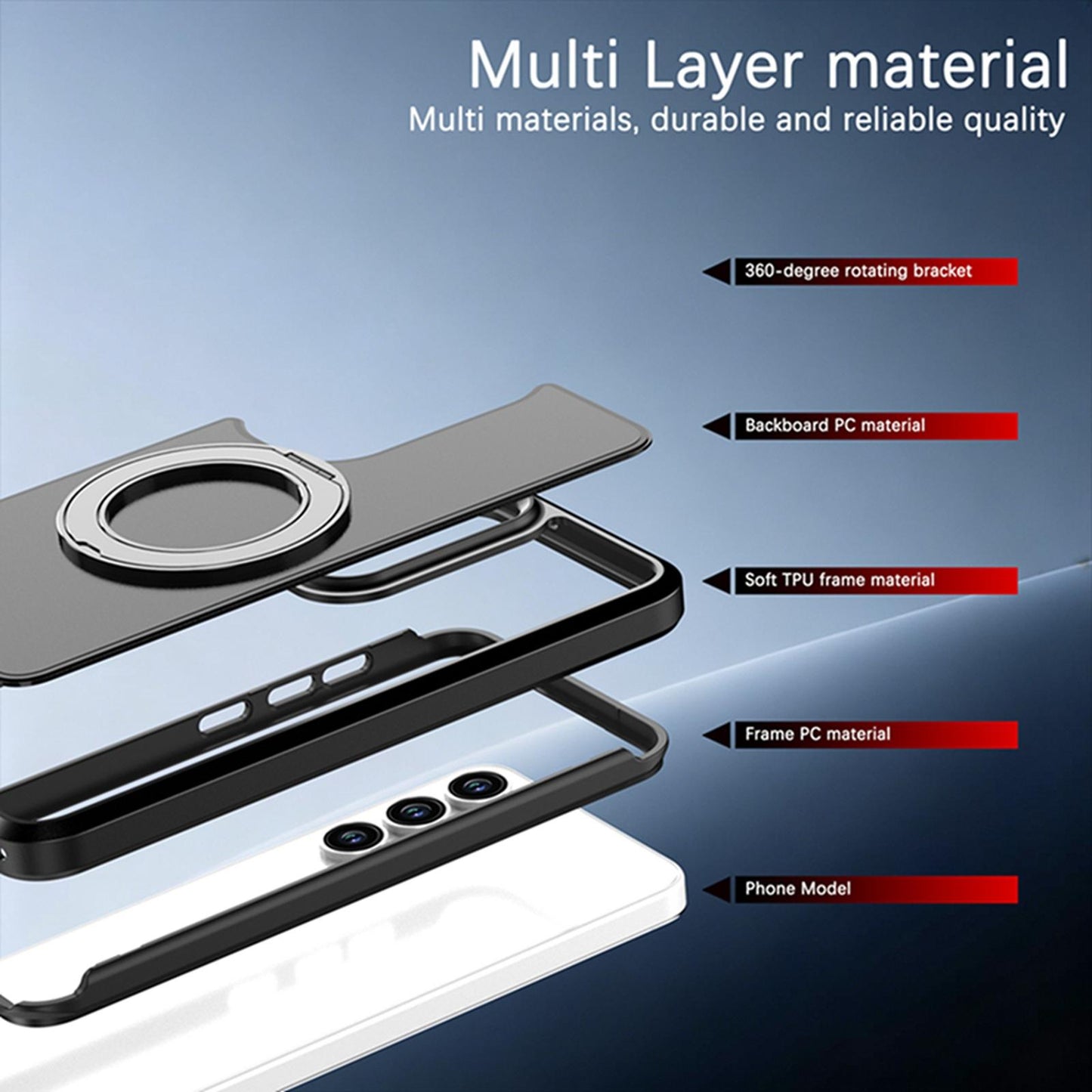For Galaxy S26 / S25 FE 5G Silicone Magnetic Anti-drop Protective Phone Case with 360 Rotating Holder(Black)