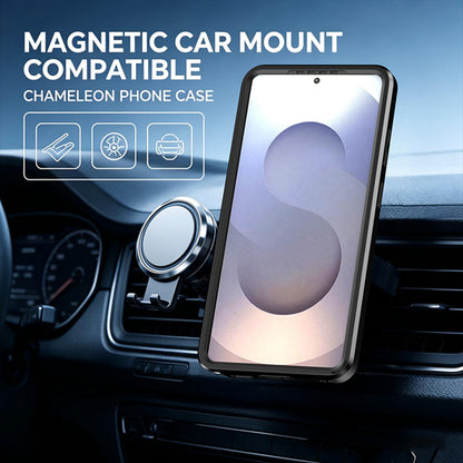 For Galaxy S26 Ultra 5G Silicone Magnetic Anti-drop Protective Phone Case with 360 Rotating Holder(Black)