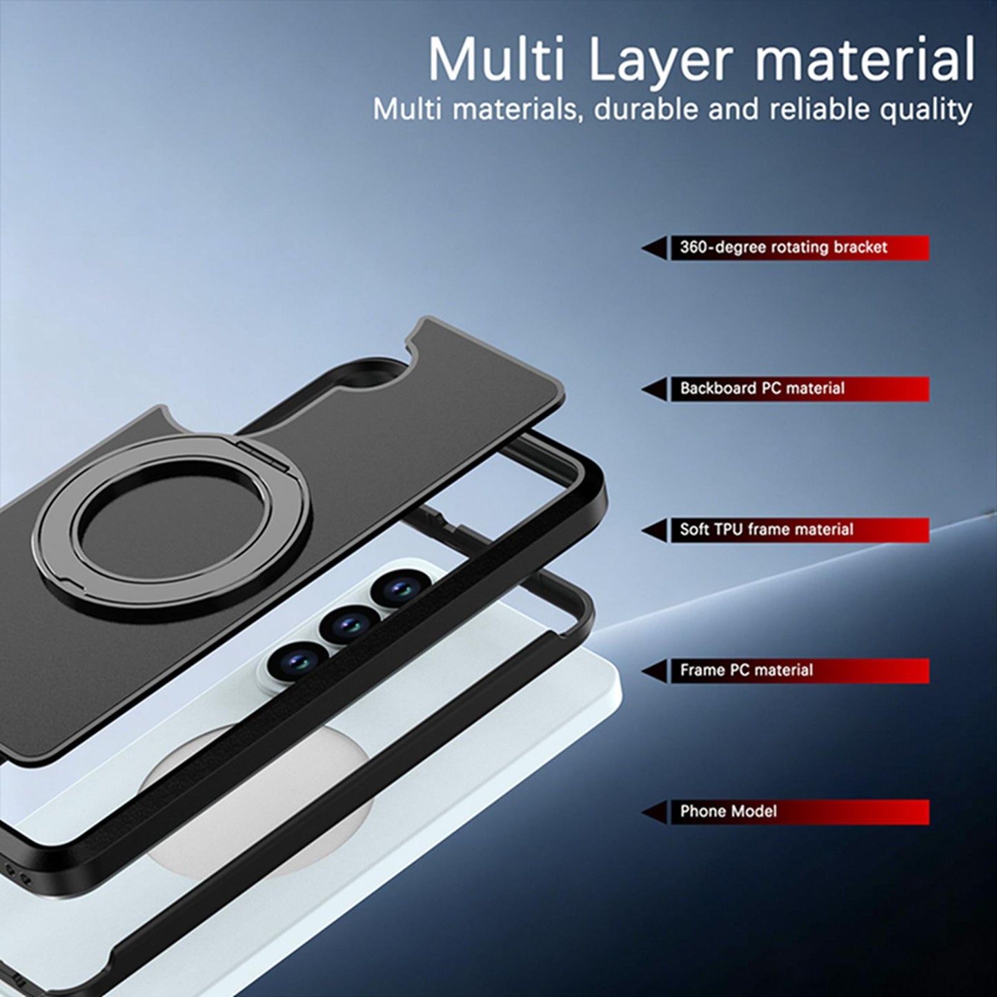 For Galaxy S26 5G Silicone Magnetic Anti-drop Protective Phone Case with 360 Rotating Holder(Black)