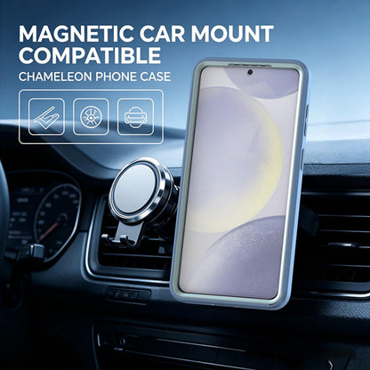 For Galaxy S26 5G Silicone Magnetic Anti-drop Protective Phone Case with 360 Rotating Holder(Light Blue)
