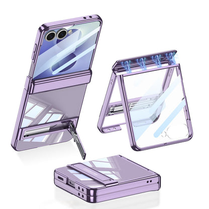 For Galaxy Z Flip8 5G GKK Integrated Triumph Phantom Magnetic Phone Case with Holder(Purple)