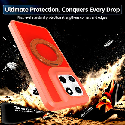 For Motorola Moto G Stylus 5G 2026 Silicone Magnetic Anti-drop Protective Phone Case with 360 Rotating Holder(Orange)