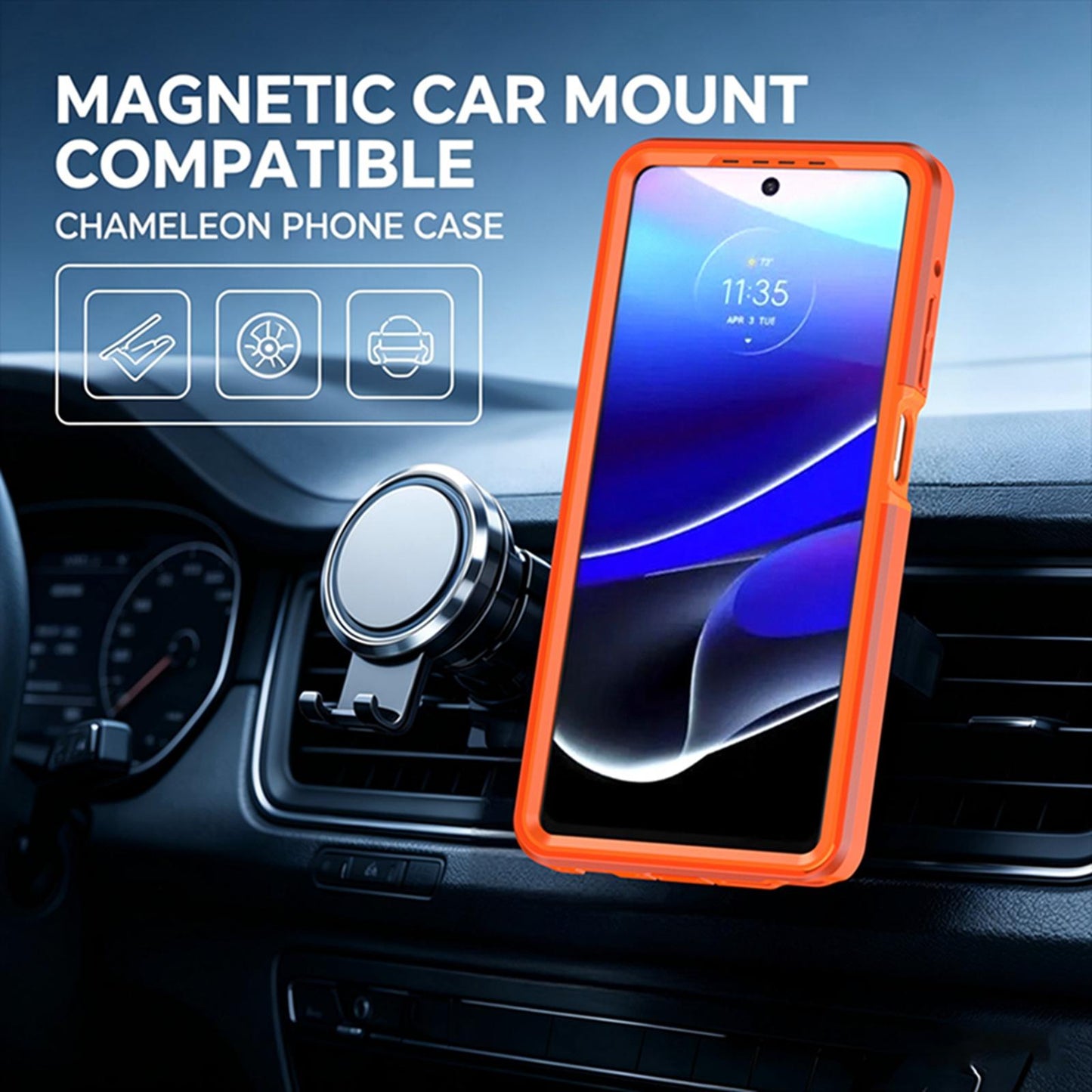 For Motorola Moto G Stylus 5G 2026 Silicone Magnetic Anti-drop Protective Phone Case with 360 Rotating Holder(Orange)