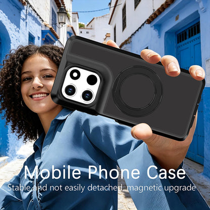 For Motorola Moto G Stylus 5G 2026 Silicone Magnetic Anti-drop Protective Phone Case with 360 Rotating Holder(Black)