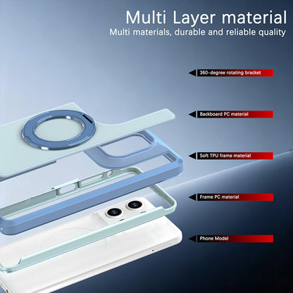 For Motorola Moto G Stylus 5G 2026 Silicone Magnetic Anti-drop Protective Phone Case with 360 Rotating Holder(Light Blue)