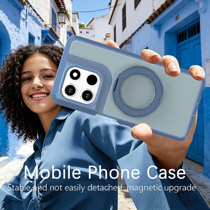 For Motorola Moto G Stylus 5G 2026 Silicone Magnetic Anti-drop Protective Phone Case with 360 Rotating Holder(Light Blue)