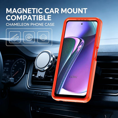 For Motorola Moto G 5G 2026 / 2025 Silicone Magnetic Anti-drop Protective Phone Case with 360 Rotating Holder(Orange)