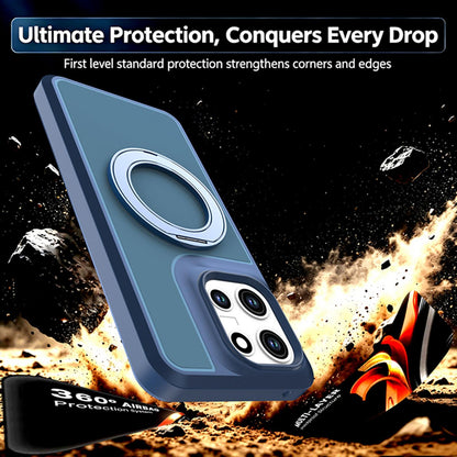 For Motorola Moto G 5G 2026 / 2025 Silicone Magnetic Anti-drop Protective Phone Case with 360 Rotating Holder(Blue)