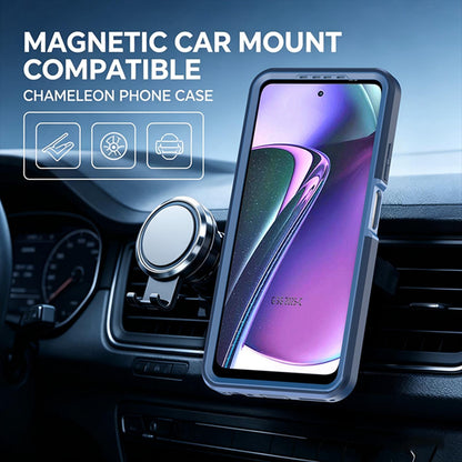 For Motorola Moto G 5G 2026 / 2025 Silicone Magnetic Anti-drop Protective Phone Case with 360 Rotating Holder(Blue)