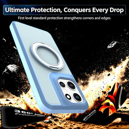 For Motorola Moto G 5G 2026 / 2025 Silicone Magnetic Anti-drop Protective Phone Case with 360 Rotating Holder(Light Blue)