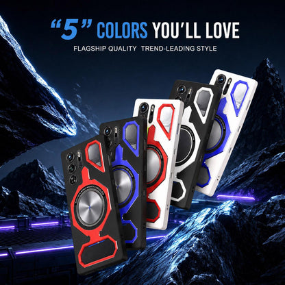 For ZTE nubia RedMagic 9 Pro / 9S Pro Mecha Style Magnetic TPU Metal Phone Case(White Blue)