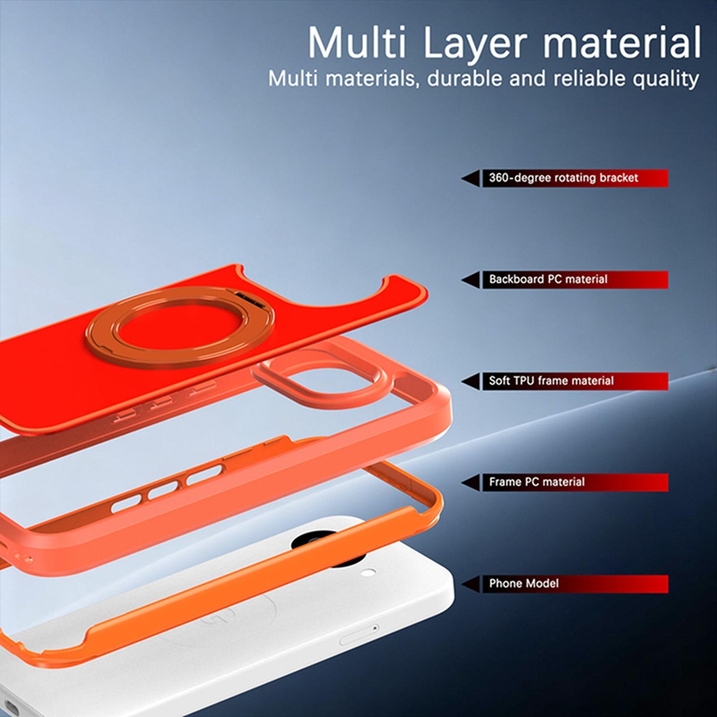 For Google Pixel 10a Silicone Magnetic Anti-drop Protective Phone Case with 360 Rotating Holder(Orange)
