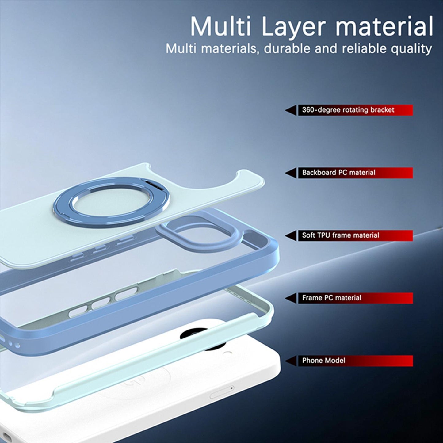 For Google Pixel 10a Silicone Magnetic Anti-drop Protective Phone Case with 360 Rotating Holder(Light Blue)