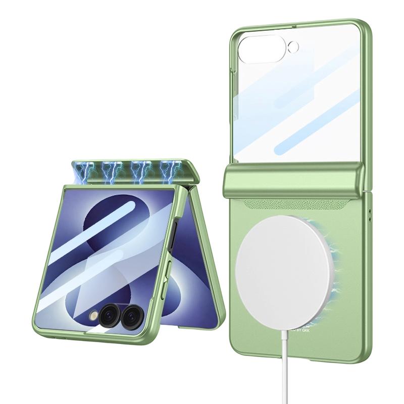 For Galaxy Z Flip8 5G GKK Integrated Magnetic Full Coverage Flip Phone Case(Matcha Green)