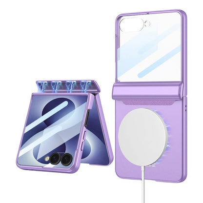 For Galaxy Z Flip8 5G GKK Integrated Magnetic Full Coverage Flip Phone Case(Dream Purple)