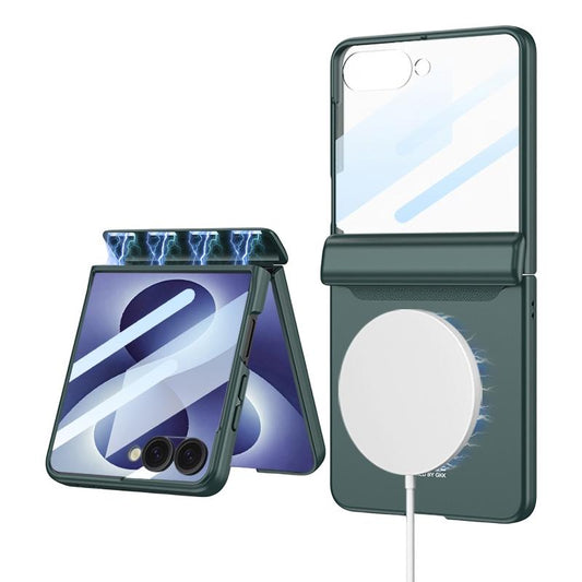 For Galaxy Z Flip8 5G GKK Integrated Magnetic Full Coverage Flip Phone Case(Green)