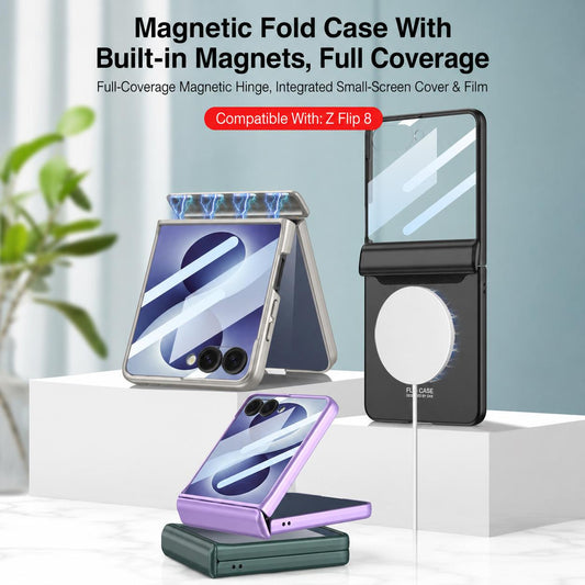 For Galaxy Z Flip8 5G GKK Integrated Magnetic Full Coverage Flip Phone Case(Green)