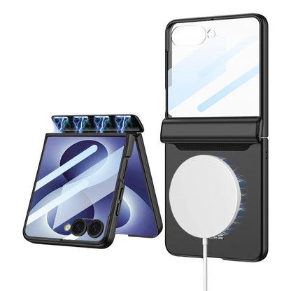 For Galaxy Z Flip8 5G GKK Integrated Magnetic Full Coverage Flip Phone Case(Black)