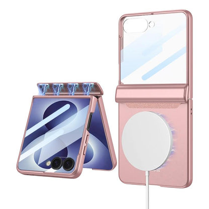 For Galaxy Z Flip8 5G GKK Integrated Magnetic Full Coverage Flip Phone Case(Pink)