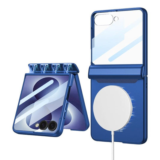 For Galaxy Z Flip8 5G GKK Integrated Magnetic Full Coverage Flip Phone Case(Shadow Blue)