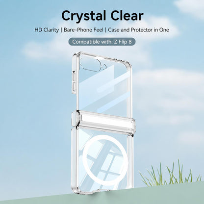 For Galaxy Z Flip8 5G GKK Integrated Folding Transparent Magnetic Phone Case(Transparent)