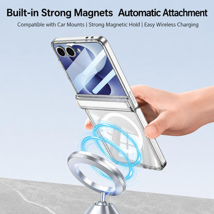 For Galaxy Z Flip8 5G GKK Integrated Folding Transparent Magnetic Phone Case(Transparent)
