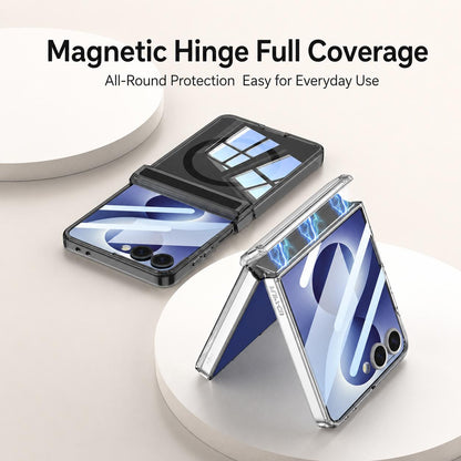 For Galaxy Z Flip8 5G GKK Integrated Folding Transparent Magnetic Phone Case(Transparent)
